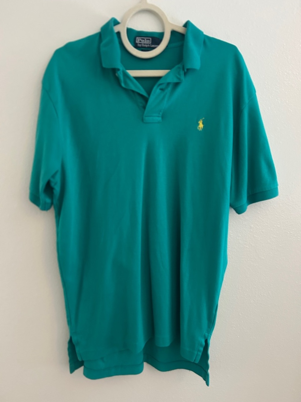 Polo by Ralph Lauren Men’s Teal Polo with Yellow Pony